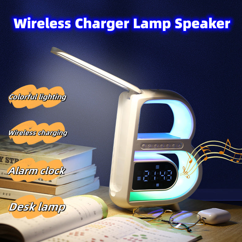 B-Shaped Bluetooth Speaker, Rhythm Lighting & Wireless Charging - Lifestyle360store